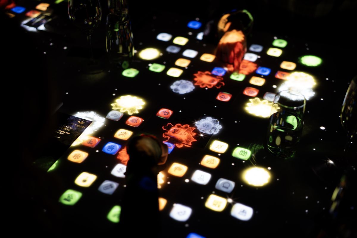 The Magic Table Berlin — glowing dinner table projections at Grand Hyatt Berlin Potsdamer Platz